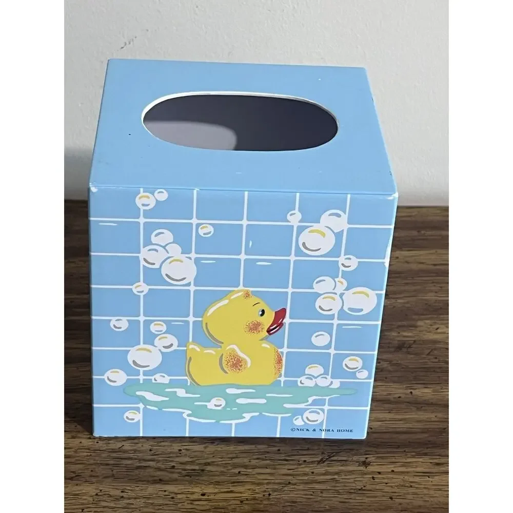 Vintage Nick + Nora Home Rubber Ducky Bathroom Tissue Box Cover Holder